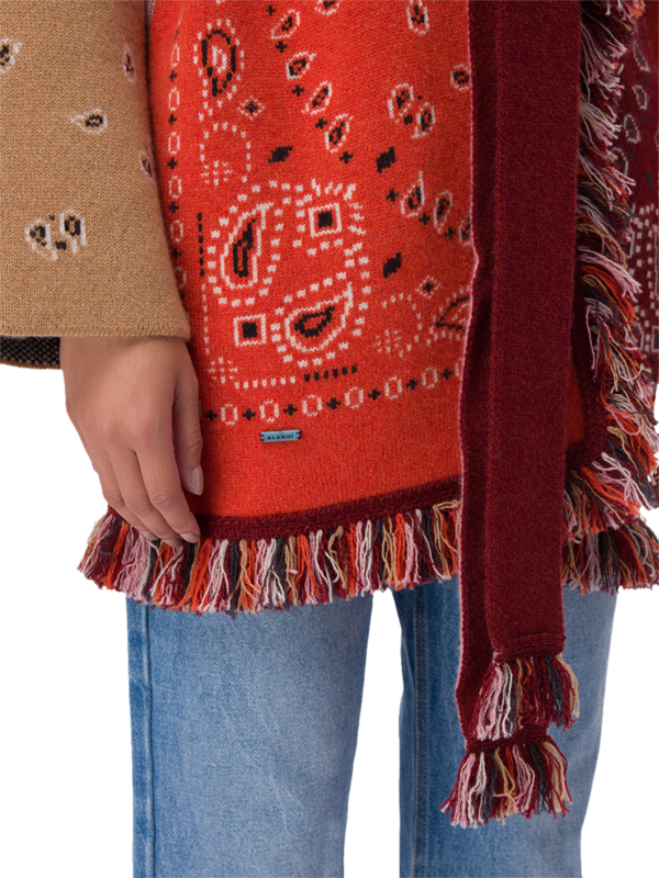 Bandana Jacquard Patchwork Cardigan