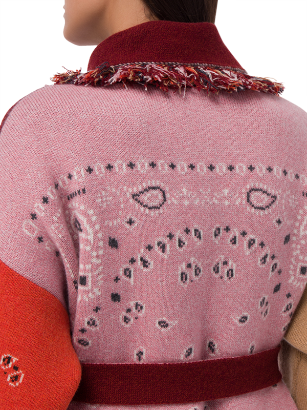 Bandana Jacquard Patchwork Cardigan