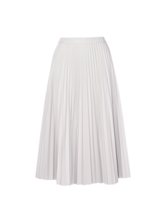 Pleated Faux-Leather Skirt