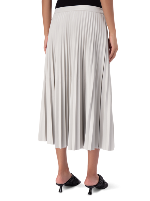 Pleated Faux-Leather Skirt