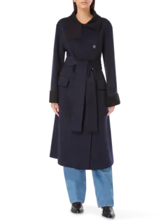 معطف كونستانس من قماش ميلتون مقلم