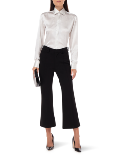 PRINTED TRIBAL SILK CLASSIC SHIRT WITH CUT AWAY COLLAR