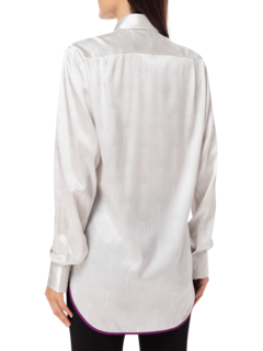 PRINTED TRIBAL SILK CLASSIC SHIRT WITH CUT AWAY COLLAR