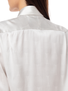 PRINTED TRIBAL SILK CLASSIC SHIRT WITH CUT AWAY COLLAR