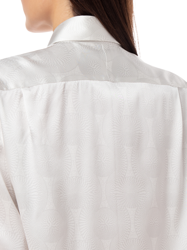 PRINTED TRIBAL SILK CLASSIC SHIRT WITH CUT AWAY COLLAR