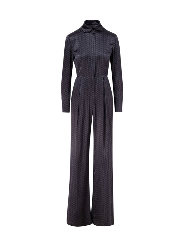 PRINTED AUTHENTICITY SILK BACKLESS JUMPSUIT