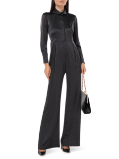 PRINTED AUTHENTICITY SILK BACKLESS JUMPSUIT