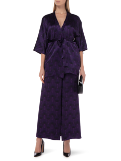 PRINTED TRIBAL SILK SHORT KIMONO