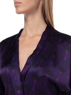 PRINTED TRIBAL SILK SHORT KIMONO