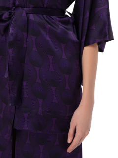 PRINTED TRIBAL SILK SHORT KIMONO