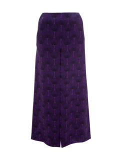 PRINTED TRIBAL SILK HIGH SLIT SKIRT