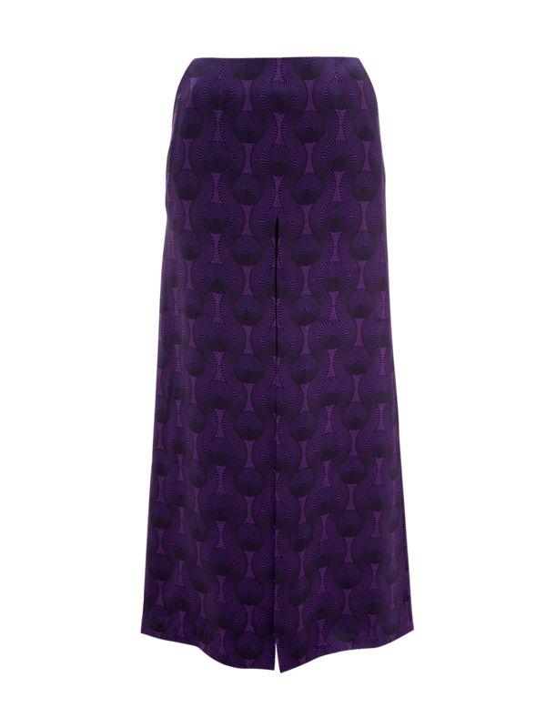 PRINTED TRIBAL SILK HIGH SLIT SKIRT