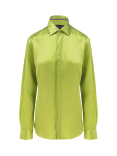 SOLID SILK CLASSIC SHIRT WITH CUT AWAY COLLAR