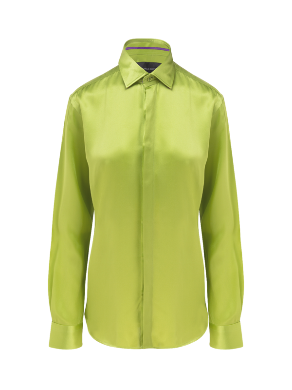 SOLID SILK CLASSIC SHIRT WITH CUT AWAY COLLAR