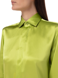 SOLID SILK CLASSIC SHIRT WITH CUT AWAY COLLAR