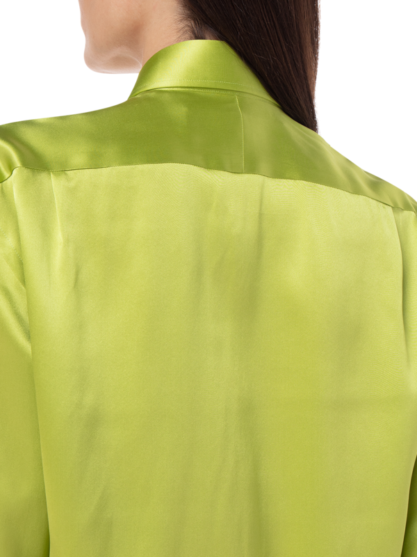 SOLID SILK CLASSIC SHIRT WITH CUT AWAY COLLAR