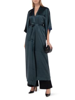 PRINTED AUTHENTICITY SILK LONG KIMONO