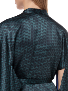 PRINTED AUTHENTICITY SILK LONG KIMONO