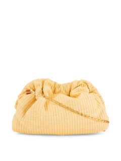 CHAIN MINI CLOUD CLUTCH IN RAFFIA