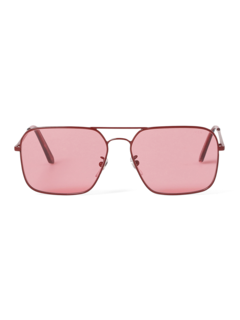 Metallic Pink Square Frame Sunglasses