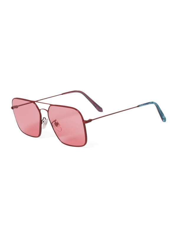 Metallic Pink Square Frame Sunglasses