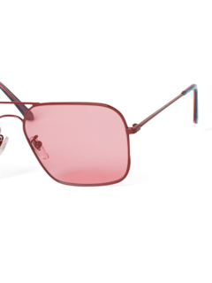 Metallic Pink Square Frame Sunglasses