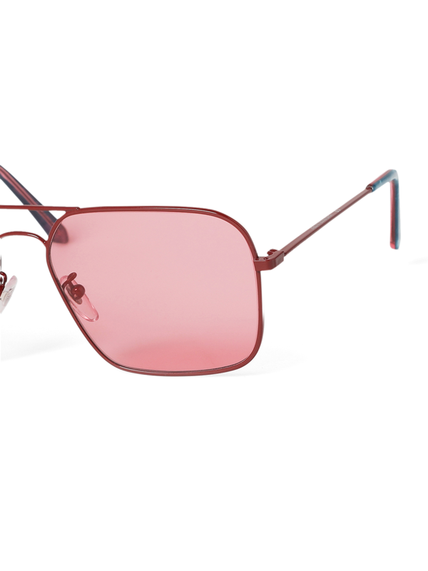 Metallic Pink Square Frame Sunglasses
