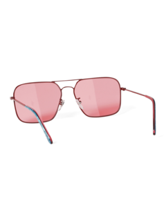 Metallic Pink Square Frame Sunglasses