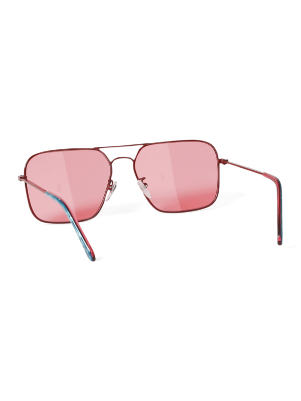 Metallic Pink Square Frame Sunglasses