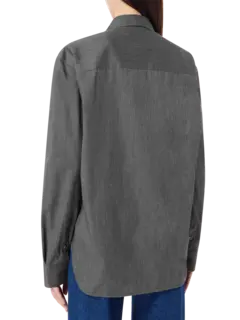 قميص مايلي من البوبلين بفتحة جانبية