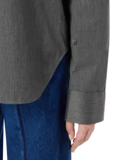 قميص مايلي من البوبلين بفتحة جانبية