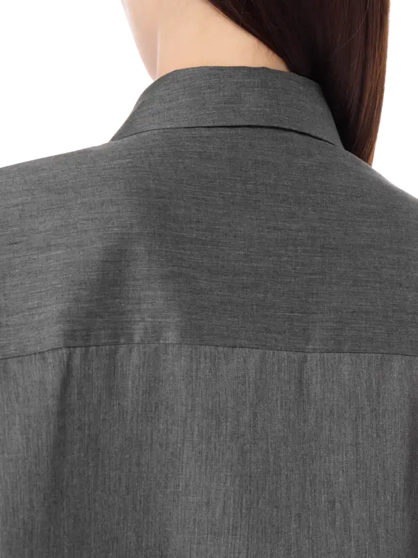 قميص مايلي من البوبلين بفتحة جانبية