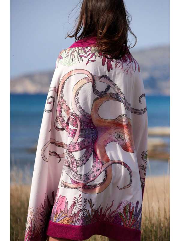 Octopus Pink Signature Beach Towel