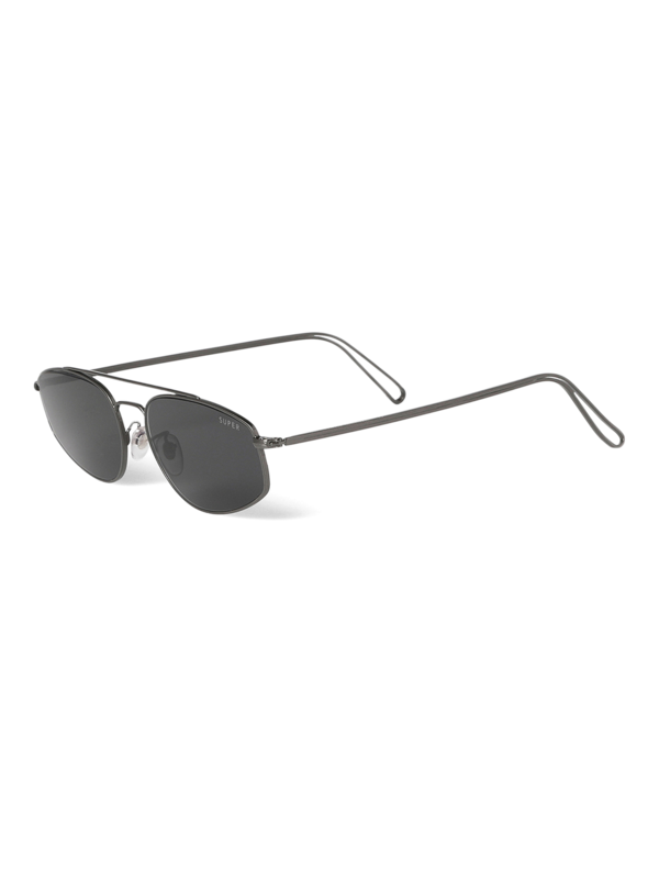 Metallic Black Square Frame Sunglasses