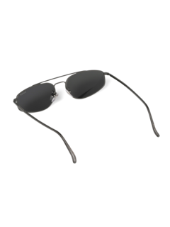 Metallic Black Square Frame Sunglasses