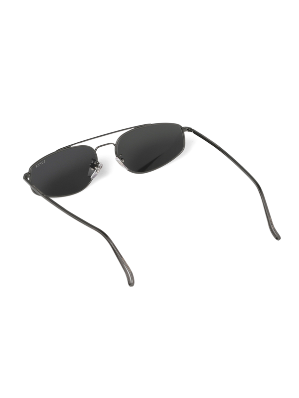 Metallic Black Square Frame Sunglasses