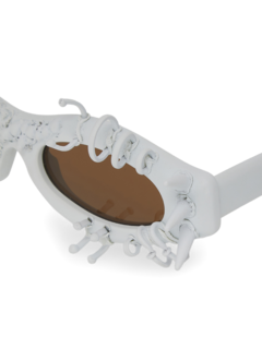 White Spiked Oval Sunglasses