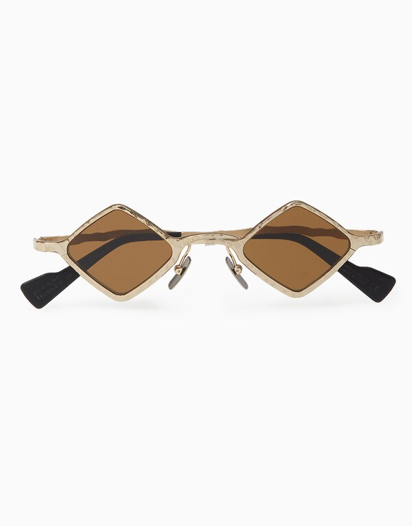 Gold/Brown Diamond Frame Sunglasses
