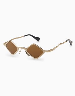 Gold/Brown Diamond Frame Sunglasses