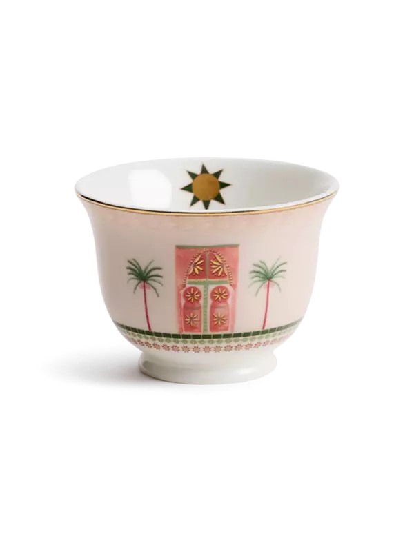 طقم أكواب قهوة بتصميم شجرة النخيل مكون من 6 قطع