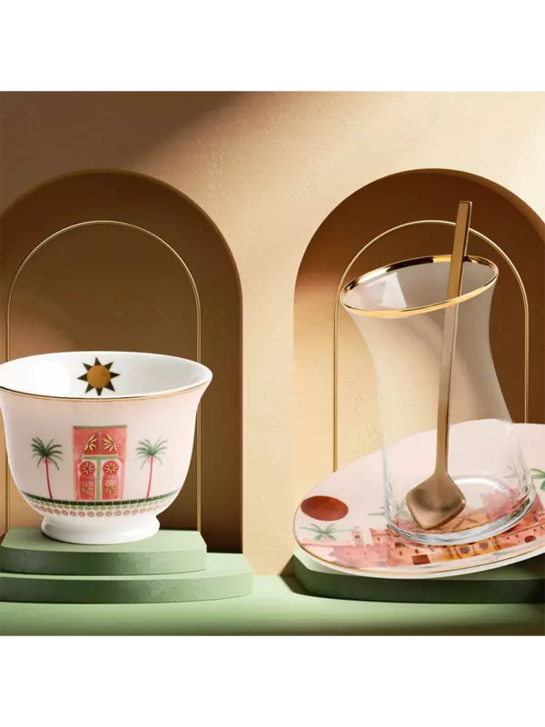 طقم أكواب قهوة بتصميم شجرة النخيل مكون من 6 قطع