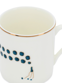 Set of "Masbaha" Espresso Cups with Aged Brass Saucers