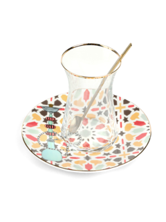 كوب إستكانة مع صحن شيشة