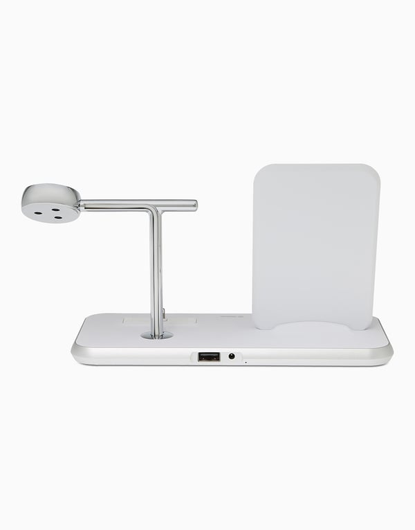 White Phone Stand+Wireless Charger