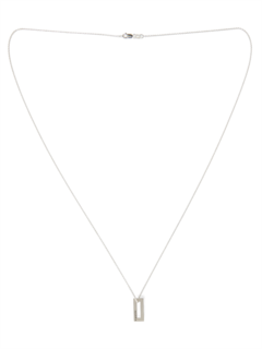 Metallic Silver Long Necklace