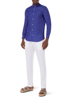 قميص من الكتان بقصة عادية وألوان متعددة