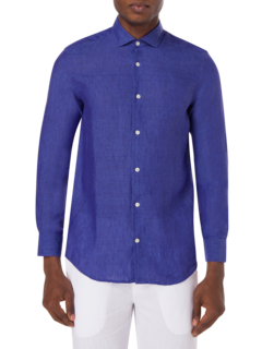 قميص من الكتان بقصة عادية وألوان متعددة