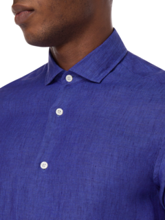 قميص من الكتان بقصة عادية وألوان متعددة