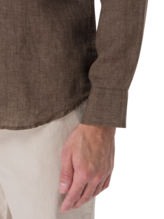 قميص كتان بقصة عادية مقاس L/S