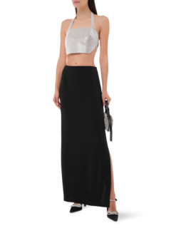 بلوزة قصيرة إستيل مزينة بالكريستال